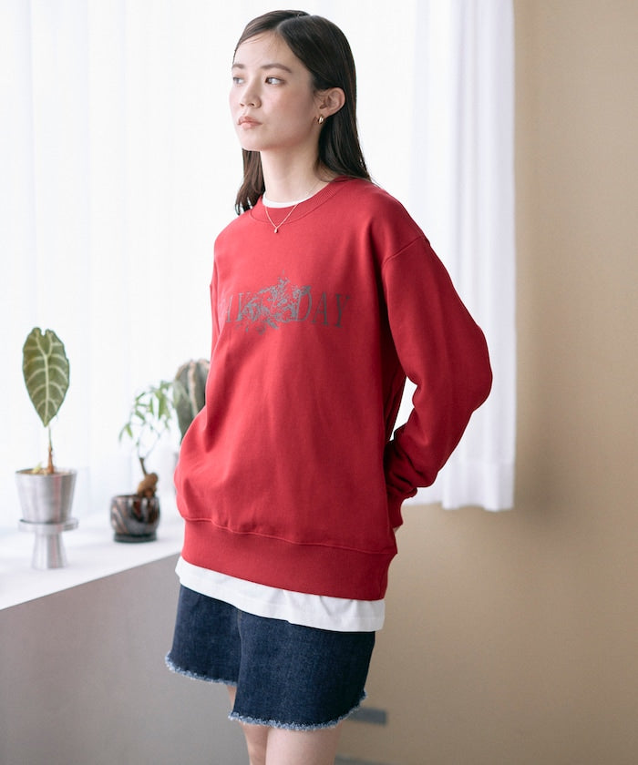 Organic Cotton Animal Logo Print Sweat / CAT / Relaxed Fit / French Terry Sweat