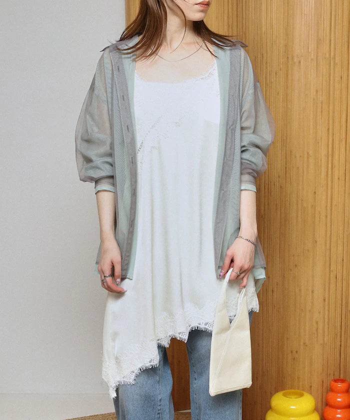 Lace Contrast Vintage Satin Camisole Top