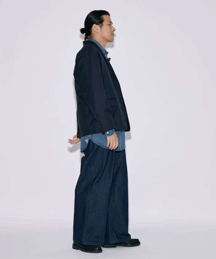 Sleeve-Contrast Tailored Jacket / Relaxed Fit