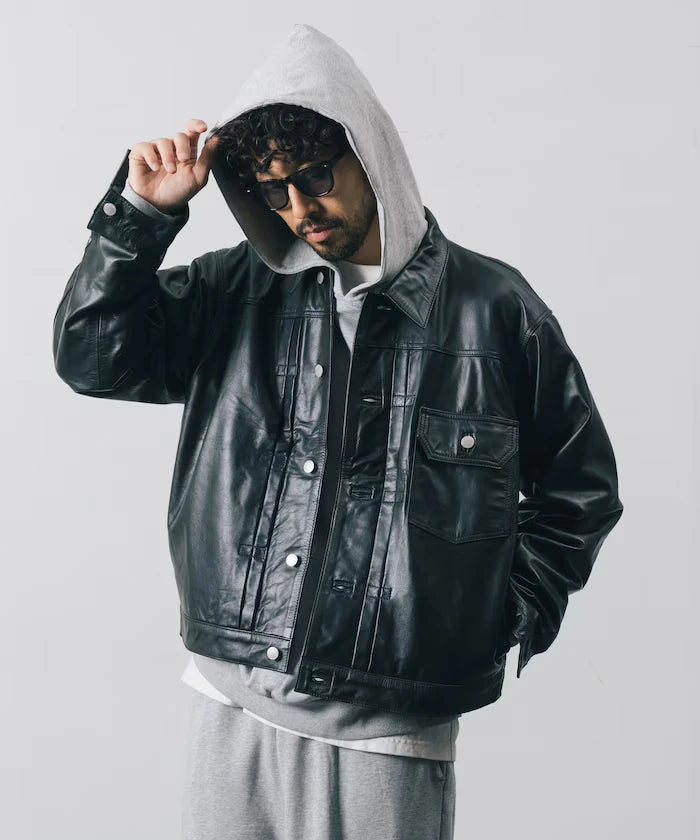 Leather Jacket TYPE-1 / Water-Repellent Leather / Cowhide