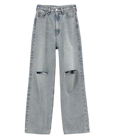SLASH CUT DENIM PANTS