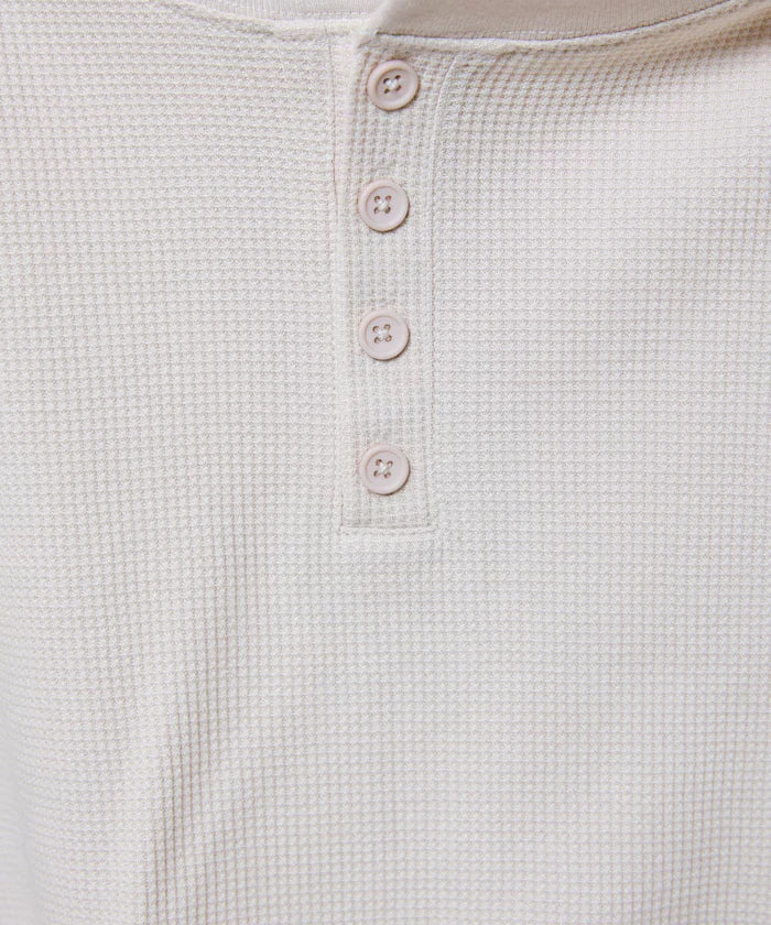 Mini Waffle Henley Neck Cropped Long Sleeve T Limited Edition