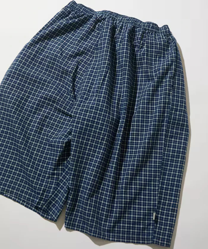 Indigo Madras Check Cropped Easy Pant