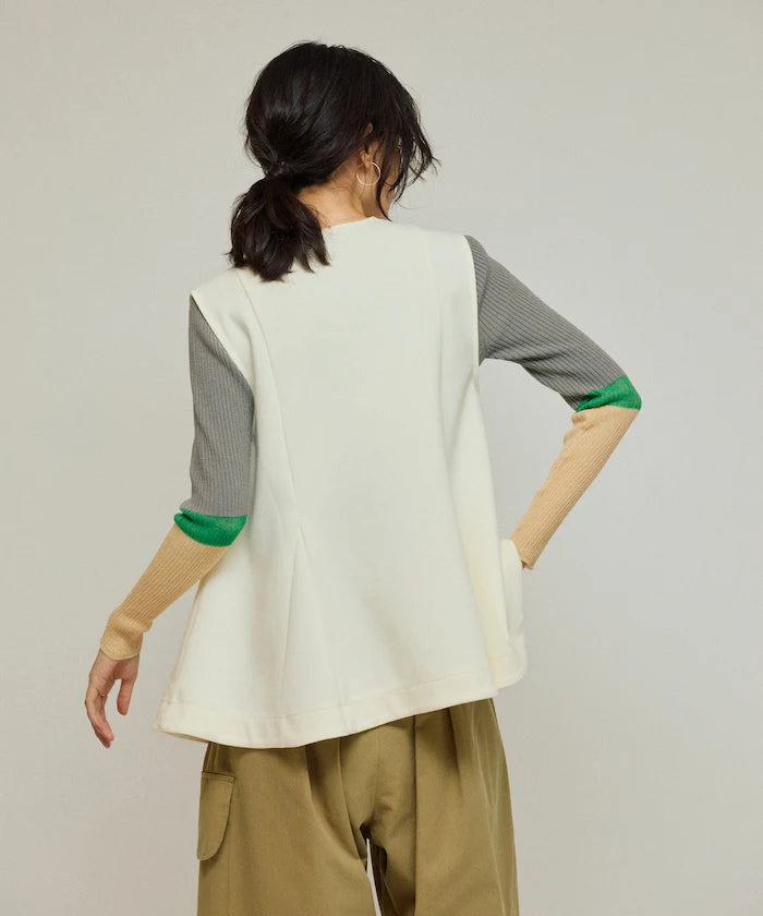 Peplum Silhouette V-Neck Gilet / Vest