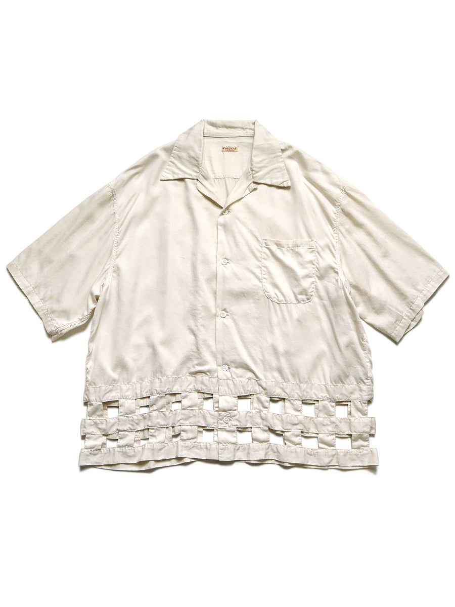 Cotton Satin Wind Pane Aloha Shirt