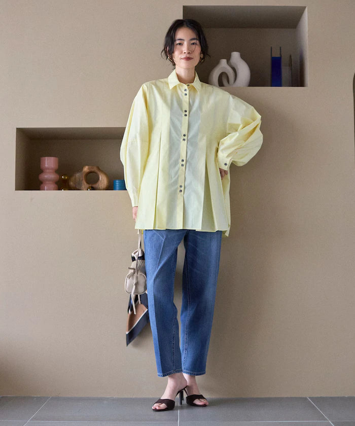 Box Stacked Balloon Sleeve Long Sleeve Shirt