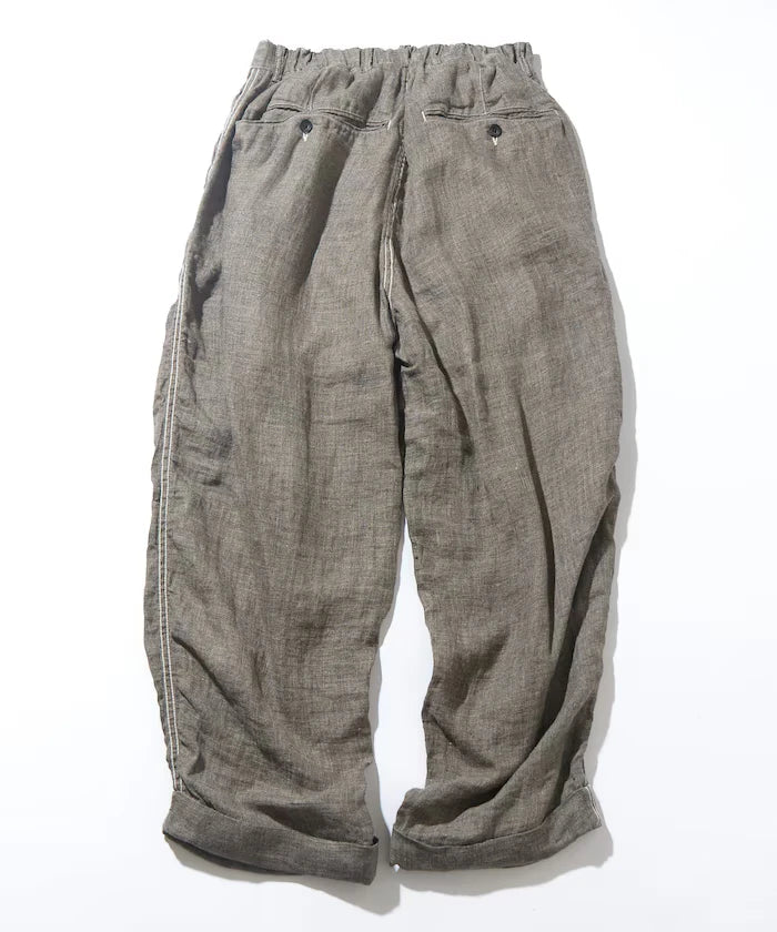 French Linen Tweed 1 Tuck Trousers