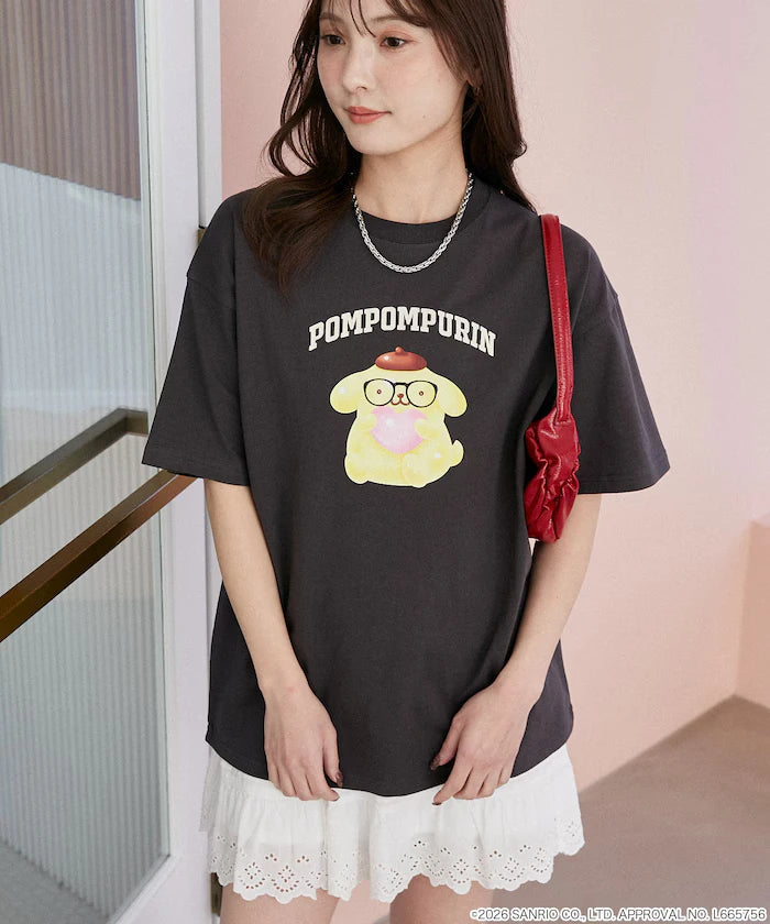 "SANRIO CHARACTERS" College Style Printed T-Shirt Limited Edition