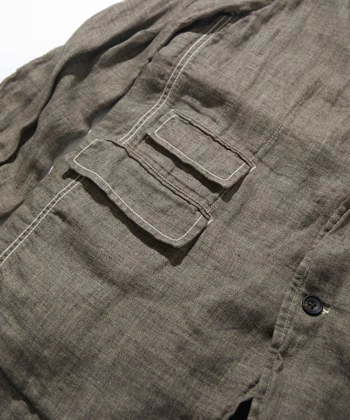 French Linen Tweed Tailored Jacket