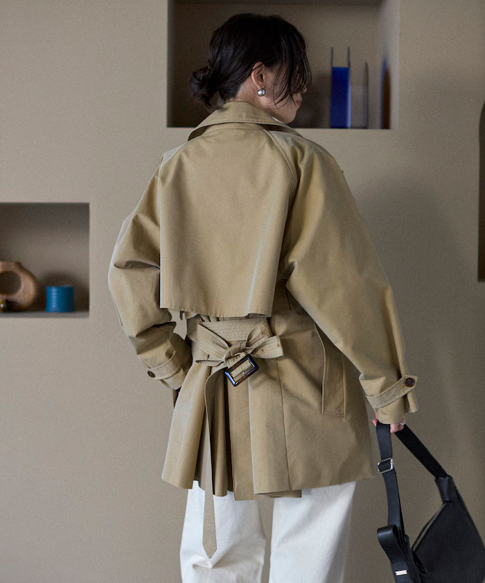 Mid-length T/C Chambray Trench Coat