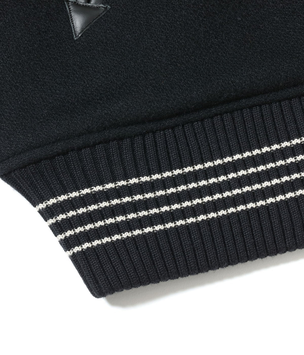 30oz. WOOL MELTON AWARD JACKET “MAVERICKS” (BLACK)