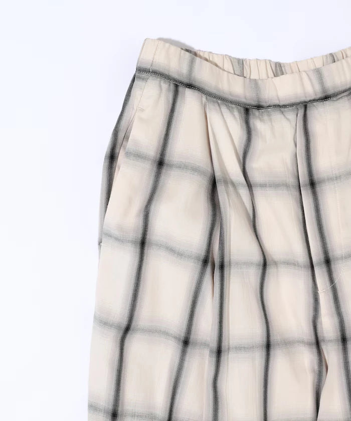 Ombre Check Easy Pants / Patch Pocket Wide Easy Pants