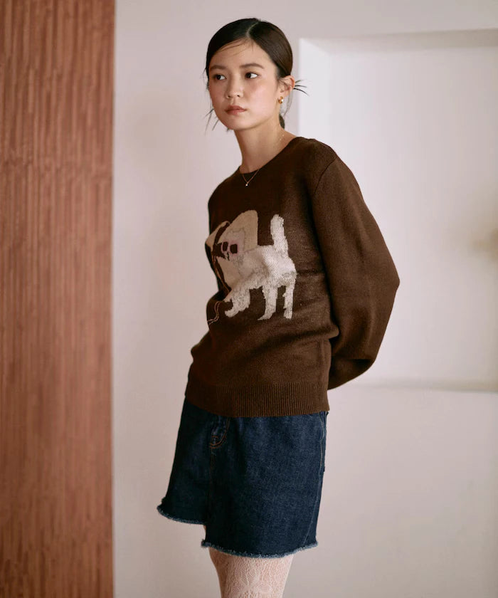Sweat-like Animal Jacquard Knit