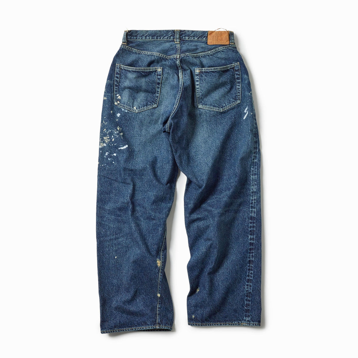 GL42579H / RECYCLED WASTE SUVIN COTTON YARN 14oz. DENIM 5POCKET WIDE PANTS VINTAGE WASHED (ZIPPER FLY)