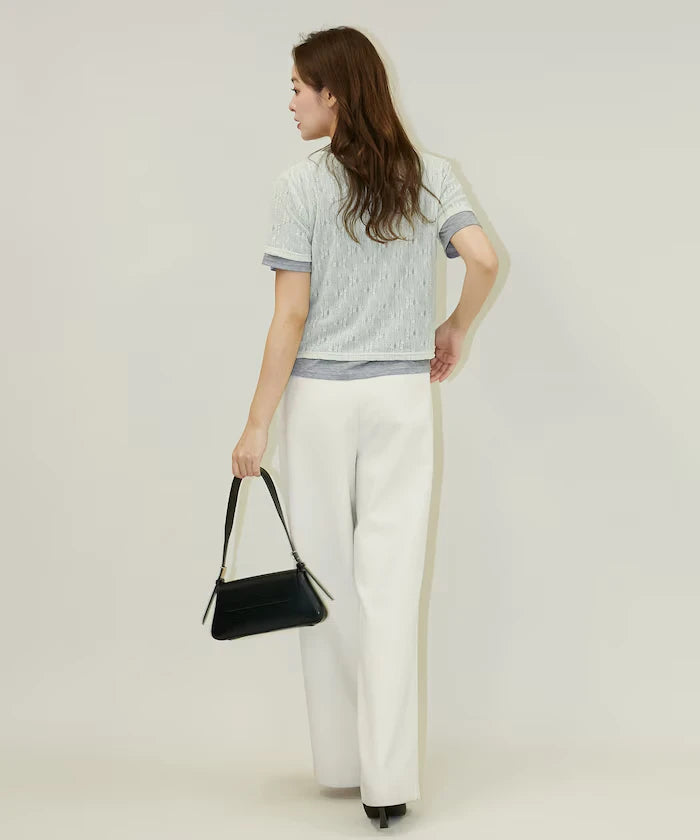 <Set Item> Cut x Jacquard Henry Neck T-Shirt Limited Edition