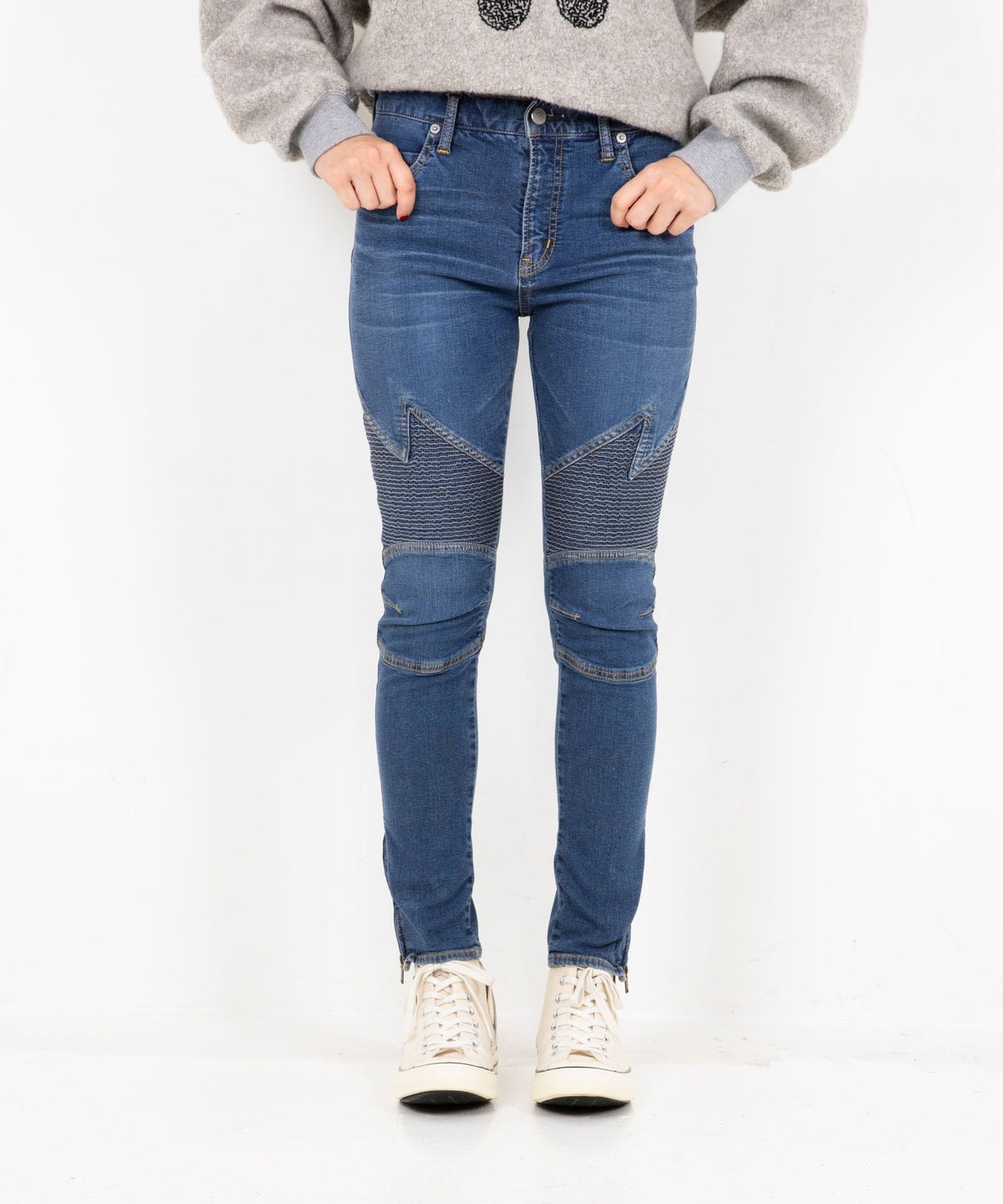 Box Logo Shirring Denim Pants