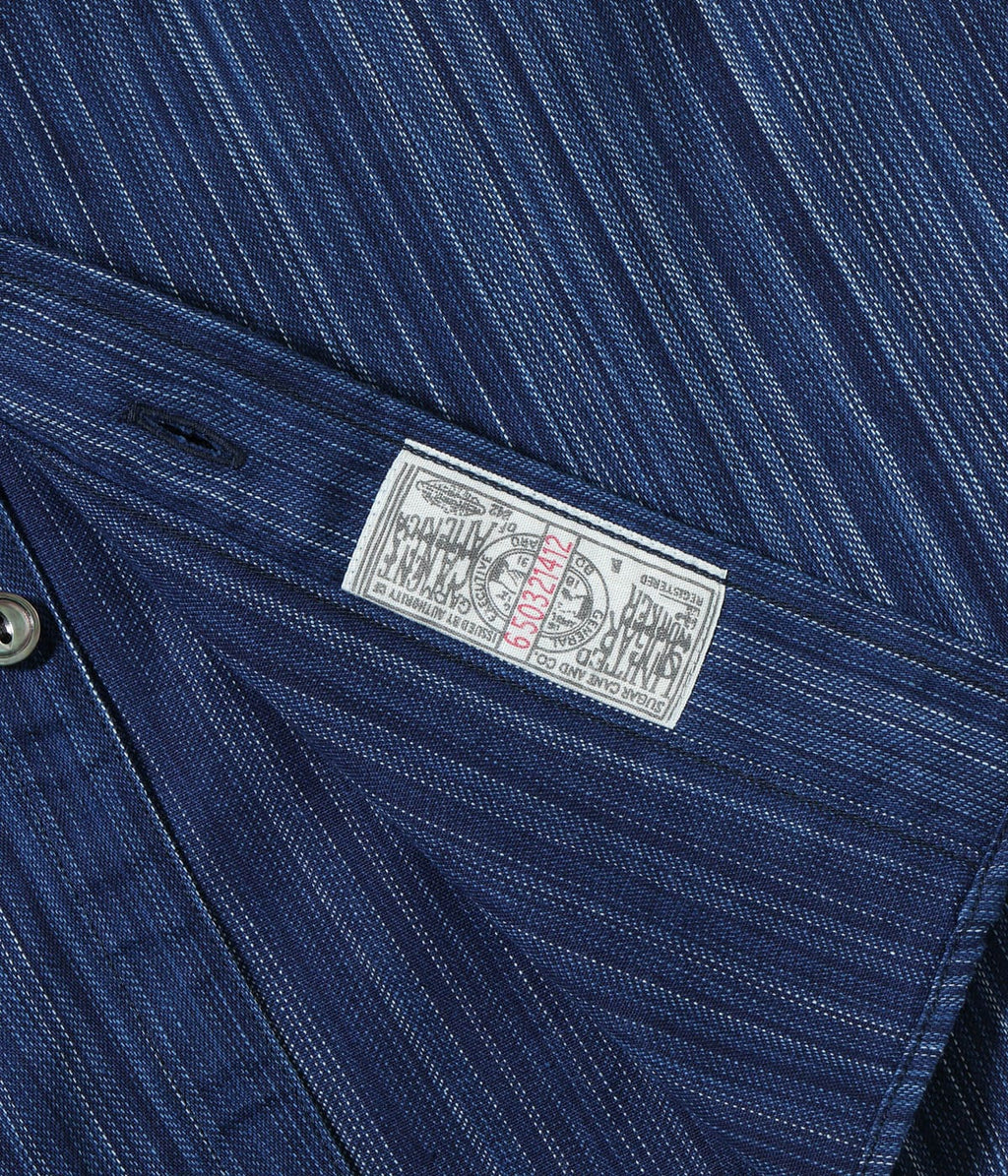FICTION ROMANCE 5.5oz. INDIGO STRIPE WORK SHIRT