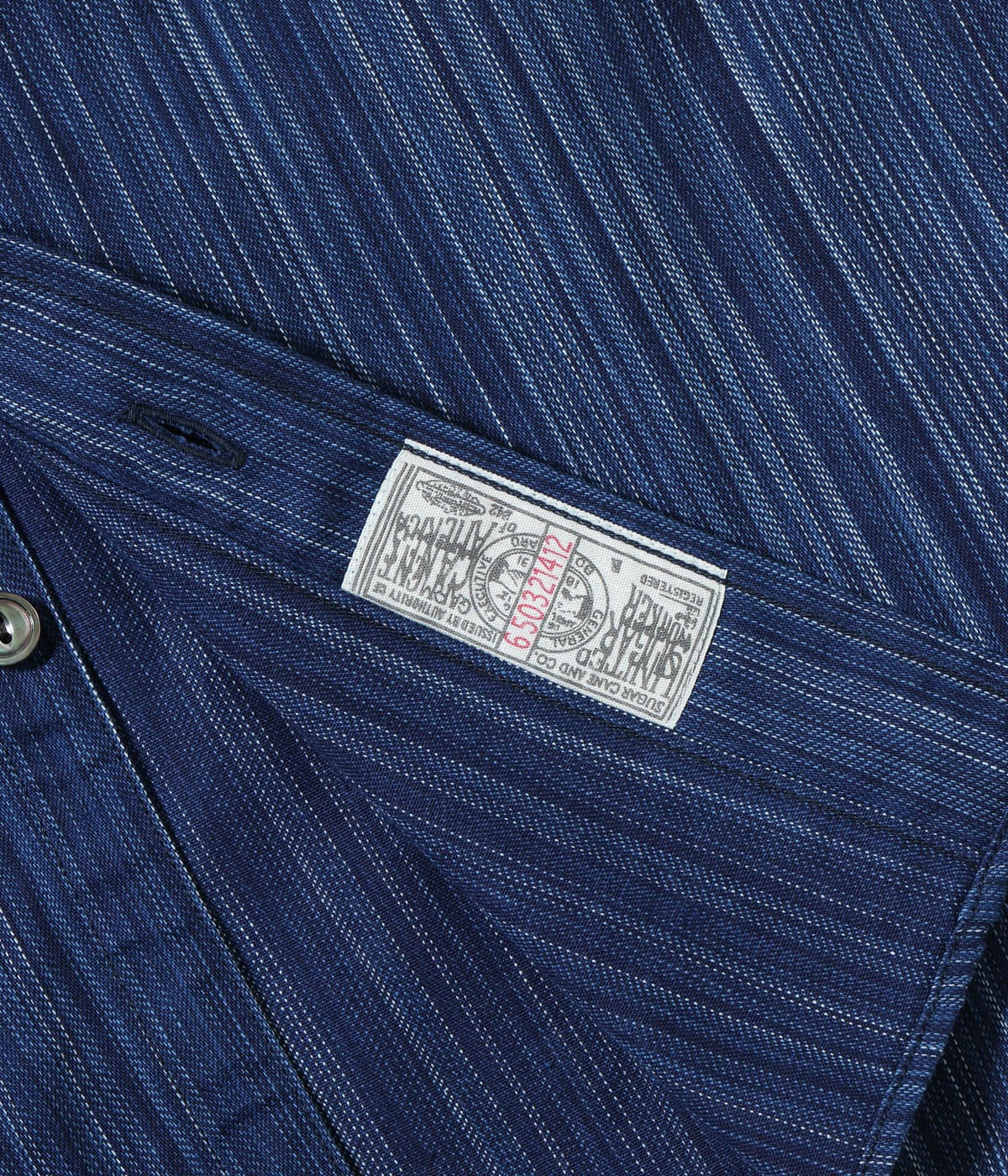 FICTION ROMANCE 5.5oz. INDIGO STRIPE WORK SHIRT
