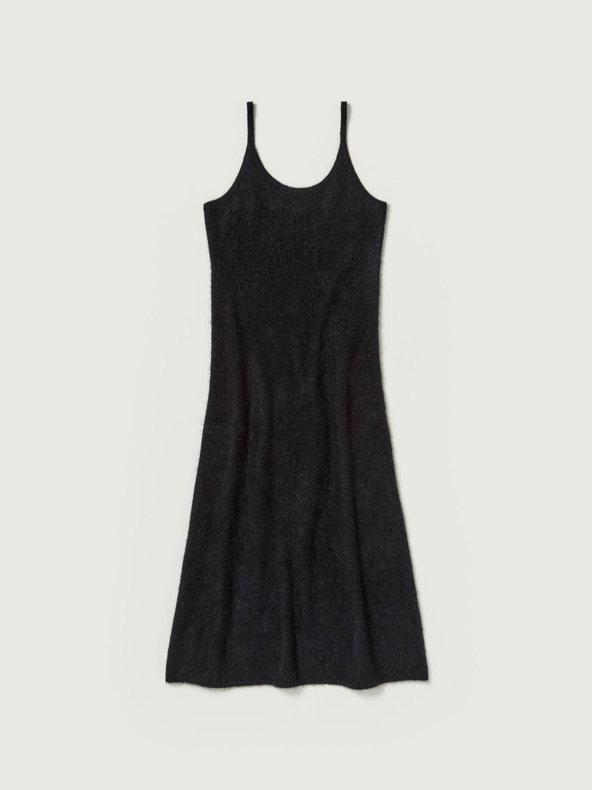 GARMENT-DYED BABY ALPACA FUR KNIT DRESS