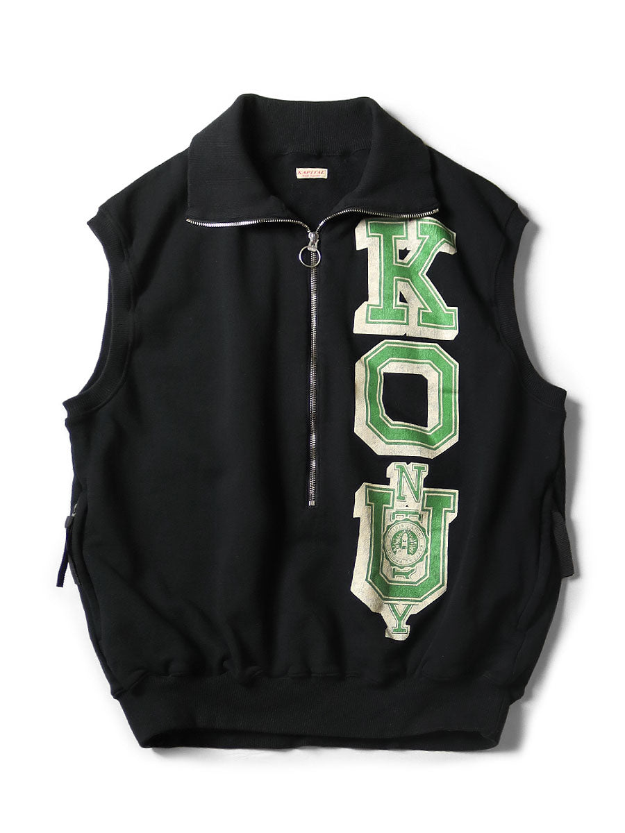 30/-裏毛 ハーフZIPベスト(KO_Upt)