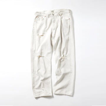 GL42473H / RECYCLED WASTE SUVIN COTTON YARN 11.5oz. DENIM 5POCKET STRAIGHT PANTS VINTAGE WASHED