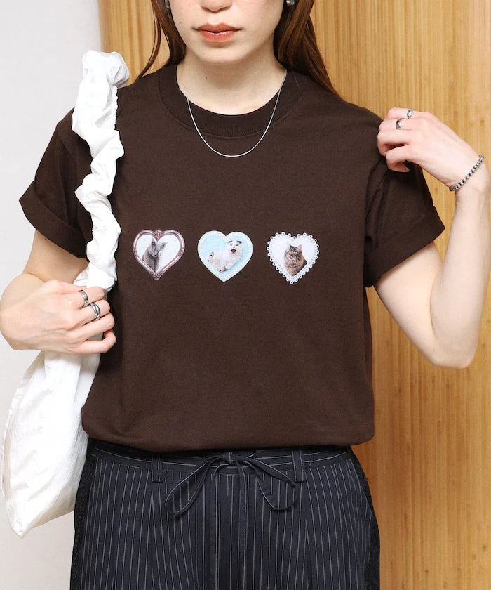Organic Cotton Animal Heart Print T-Shirt