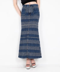 Scratch Denim Mermaid Skirt