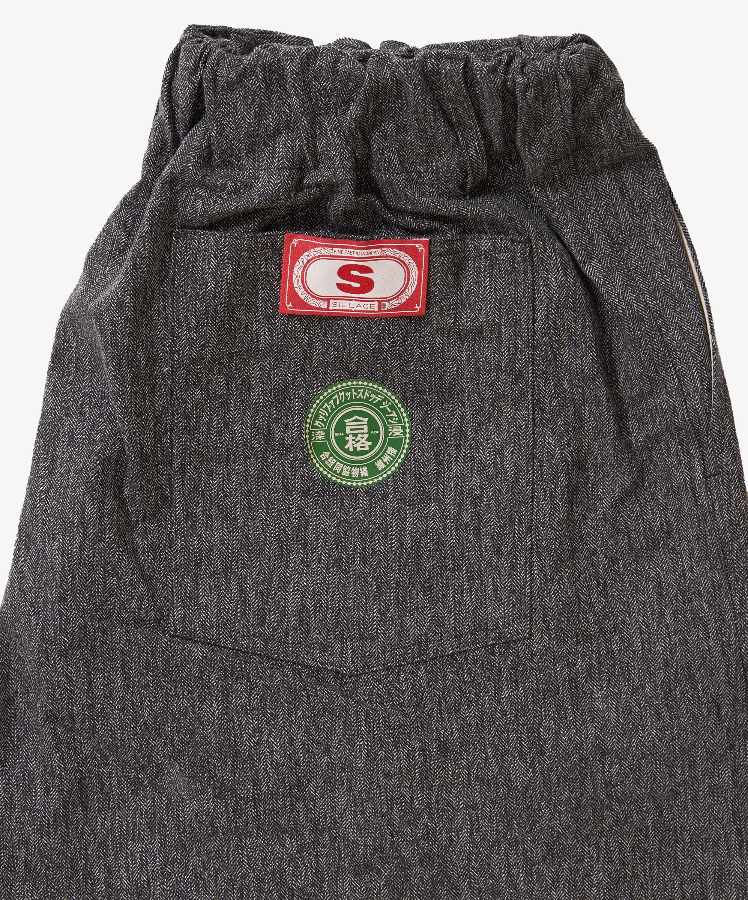 banshu ori circular short pants herringbone