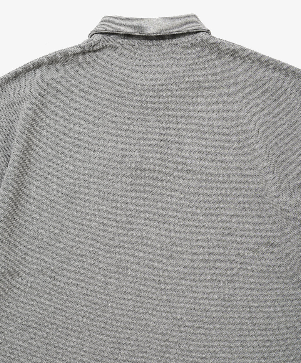twisted pique polo melange gray