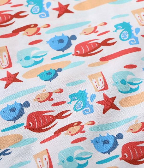 COTTON OXFORD OPEN SHIRT “UNDER THE SEA” by MOOKIE
