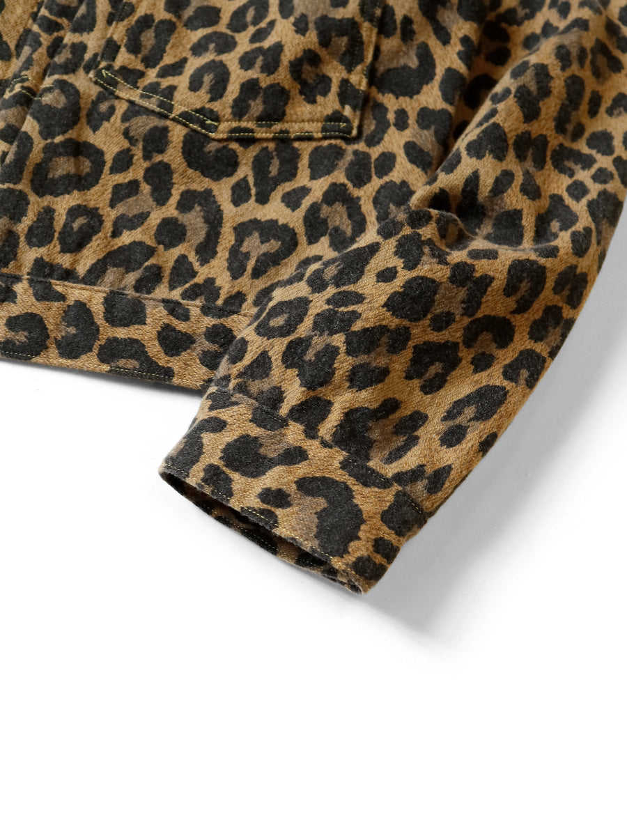 Twill Aging Wool Leopard Pattern 1ST JKT