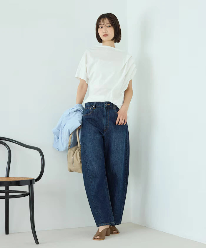 Organic Cotton Asymmetrical Draped Top