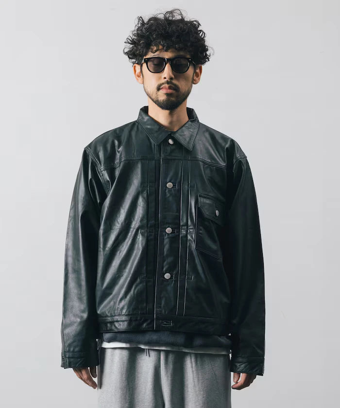 Leather Jacket TYPE-1 / Water-Repellent Leather / Cowhide
