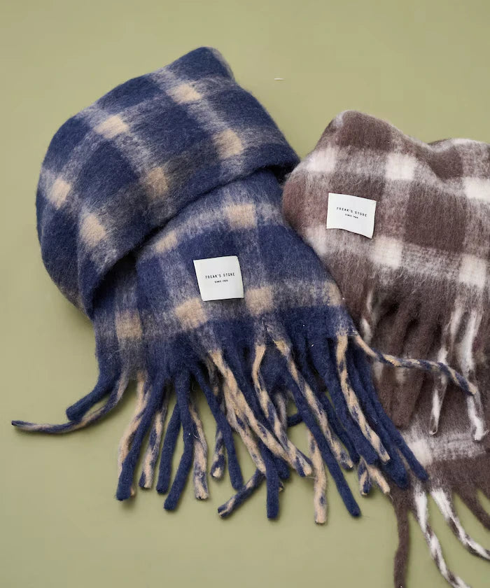 Cashmere Check Volume Scarf