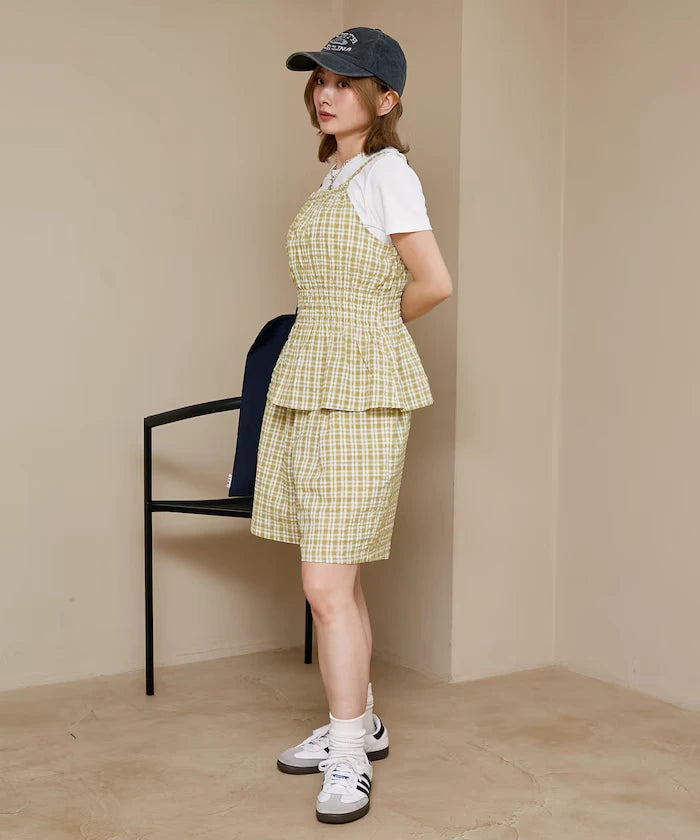 Shearling camisole x short pants set limited edition
