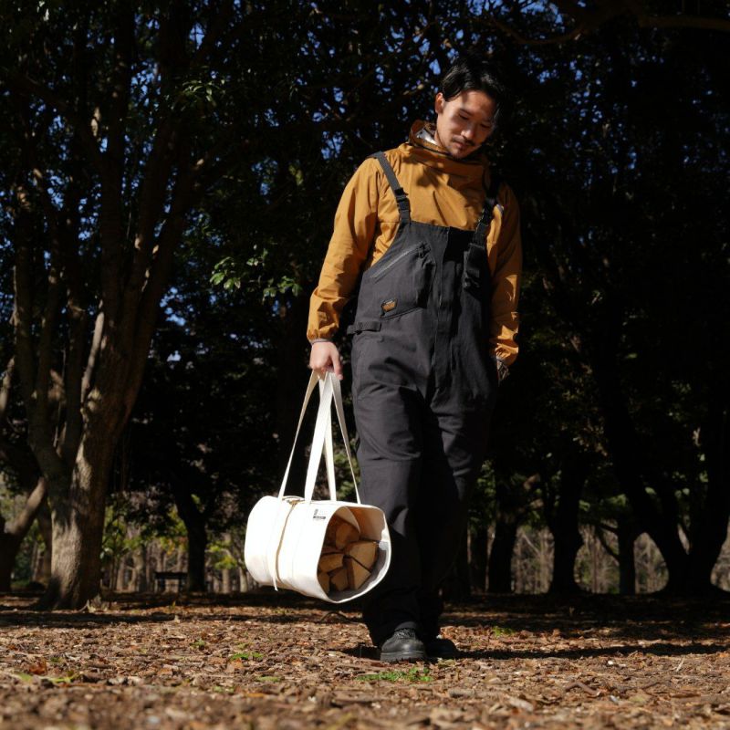 ALBERTON CANVAS FIRE WOOD BAG/IVORY