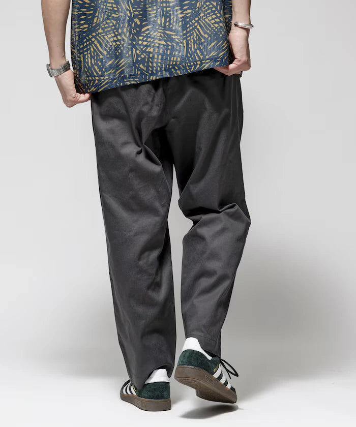 Wide Silhouette Drawstring Chino Pants / Tapered Silhouette Easy Chino Pants