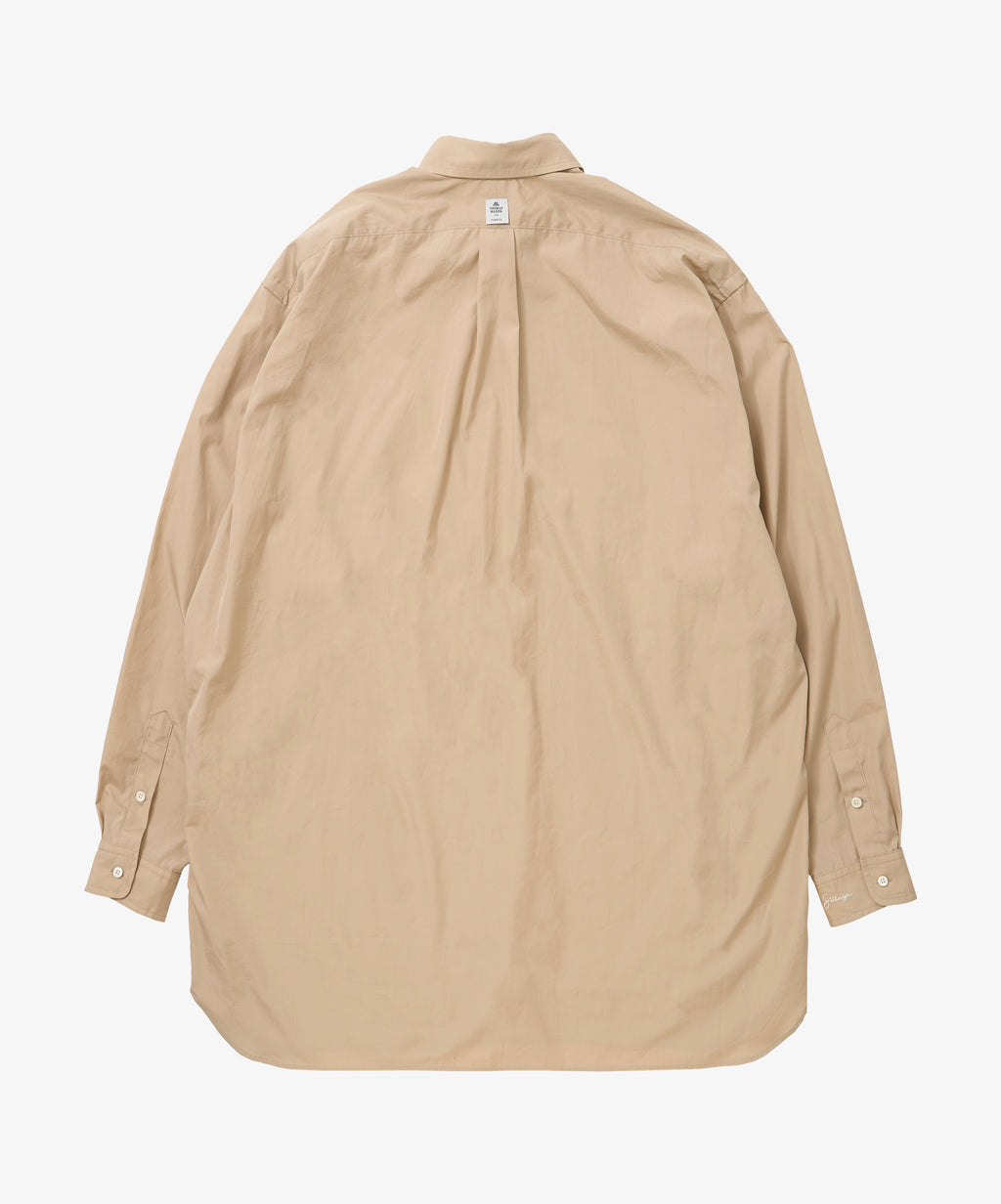 wide shirt with pocket thomas mason beige long