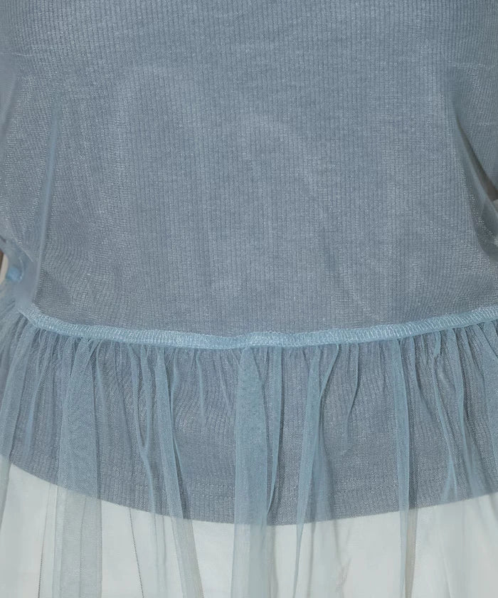 <Set Item> Tulle Layered Tank Top Limited Edition