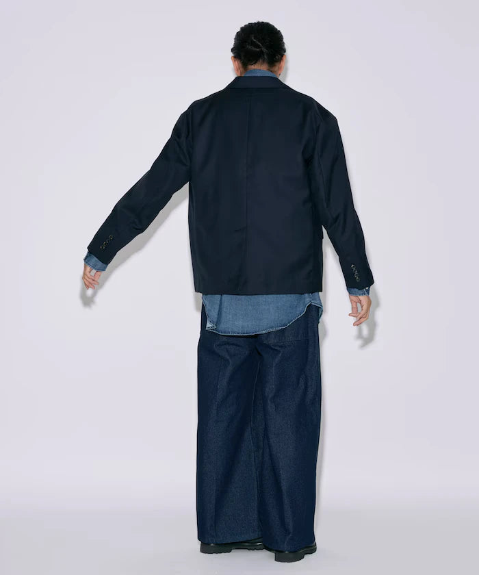 Sleeve-Contrast Tailored Jacket / Relaxed Fit