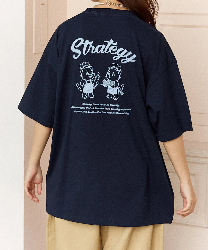 <Functional Material> STRATEGY Cat Print T-Shirt Limited Edition
