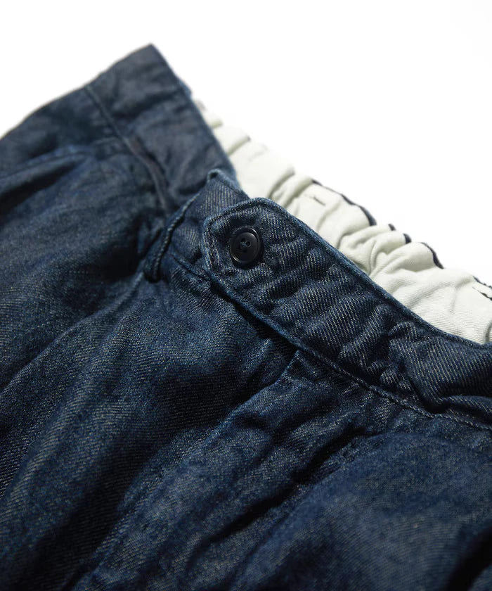 French Linen Denim 1 Tuck Trousers