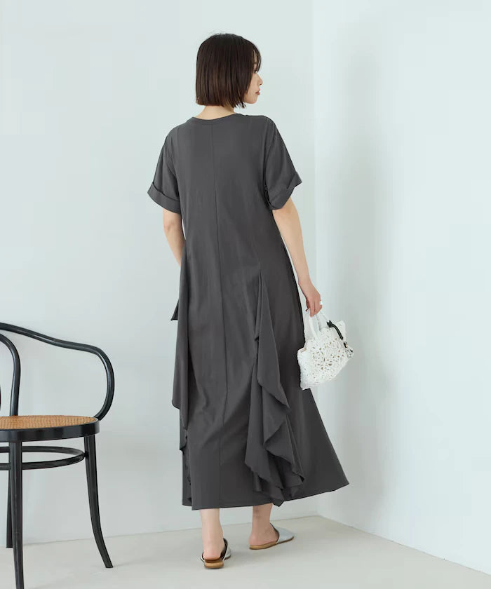 Organic Cotton Draped Flare Dress