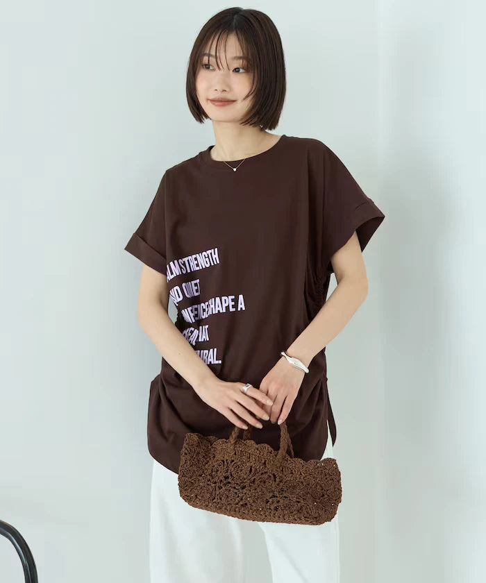 Organic Cotton Shirring Logo T-Shirt