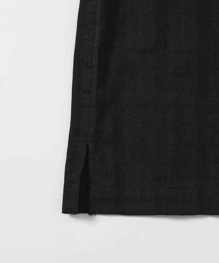 Jacquard Relaxed Fit Open Collar Short Sleeve Shirt Semi-Sheer Dobby Weave