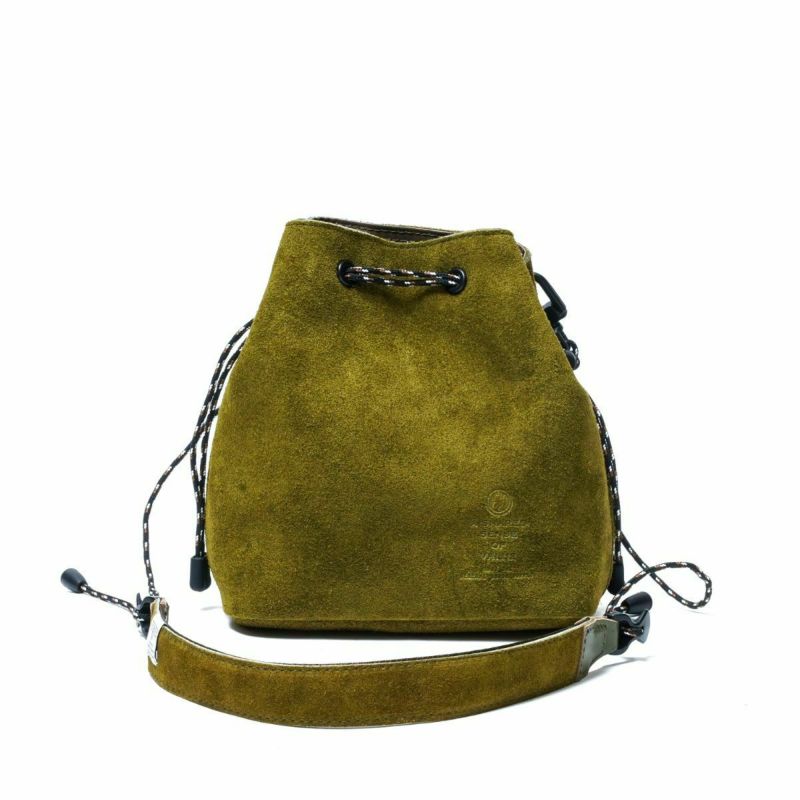 WATER PROOF SUEDE MINI DROW STRING SHOULDER/KHAKI