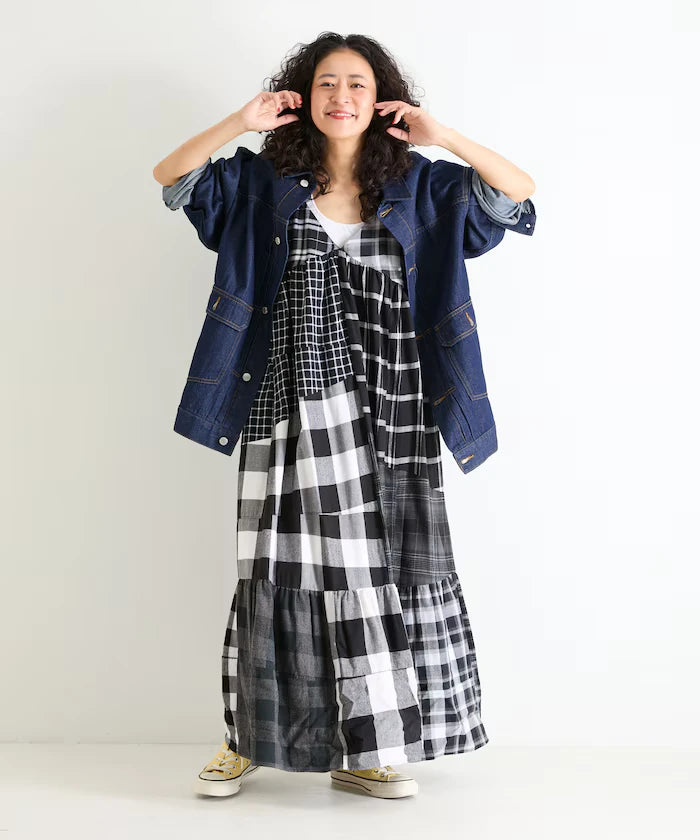 Vintage Remake Check Cami Dress