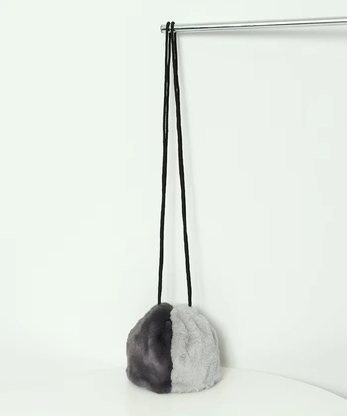 Fake Fur Mini Drawstring Bag