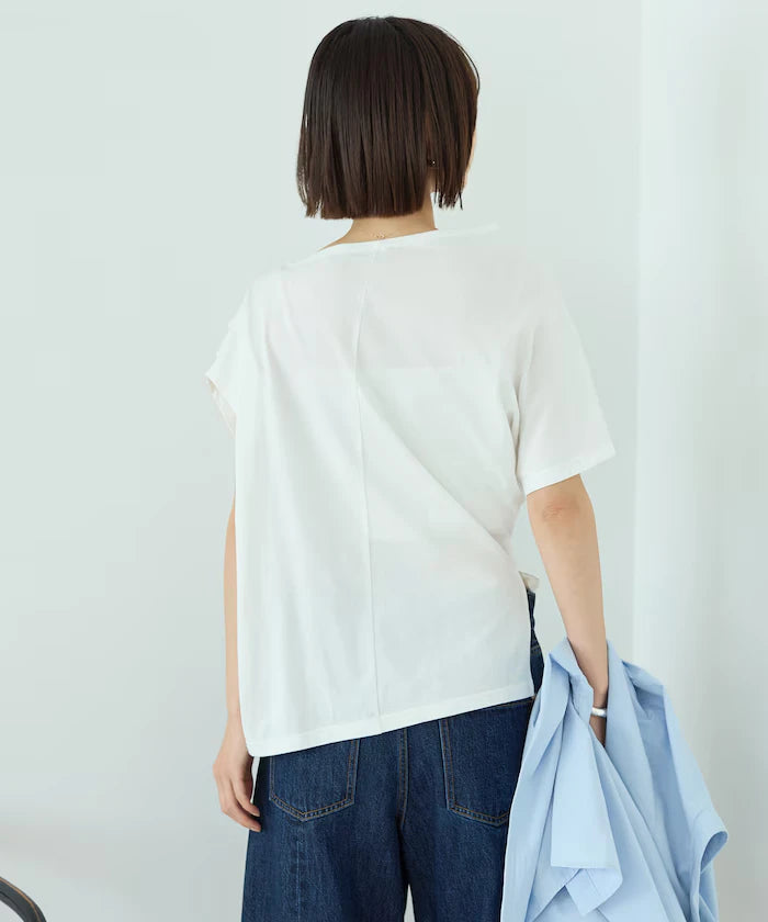 Organic Cotton Asymmetrical Draped Top