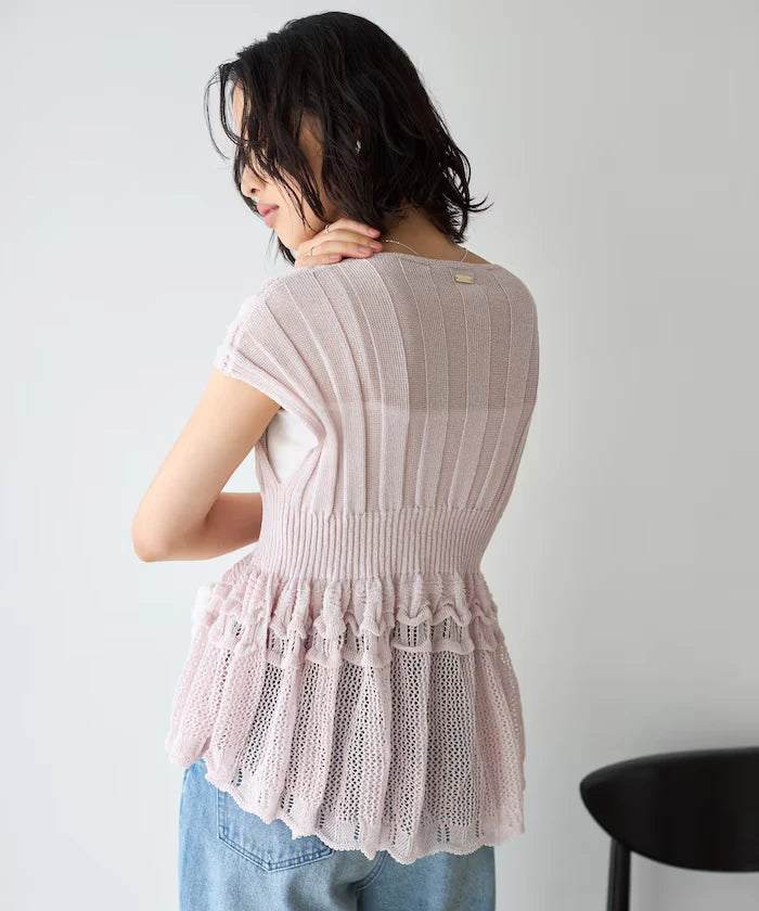Japan Made Whole Garment Peplum Top